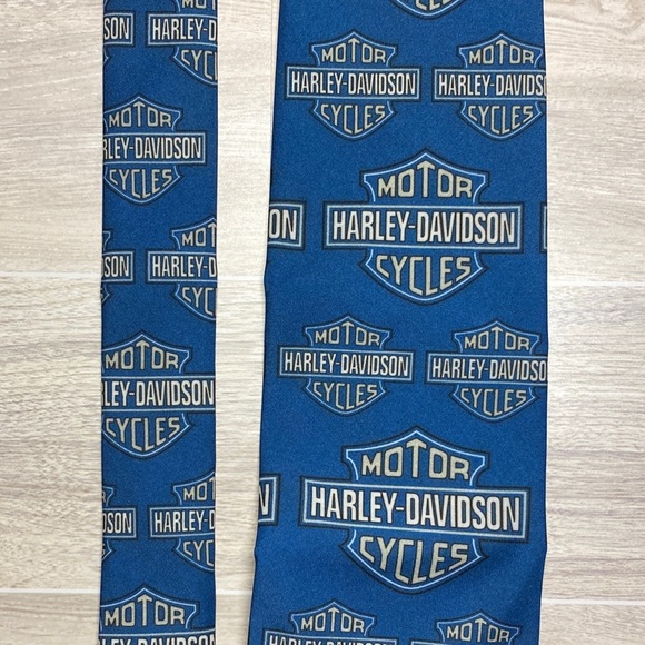 Vintage 1996 Harley-Davidson Classic Logo Blue Tie - Picture 10 of 16